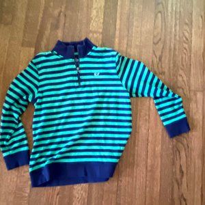 Boys Green/Navy Stripe 1/4 Zip LG Vineyard Vines